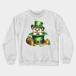 Polar Bear Hat for Patrick's Day Crewneck Sweatshirt